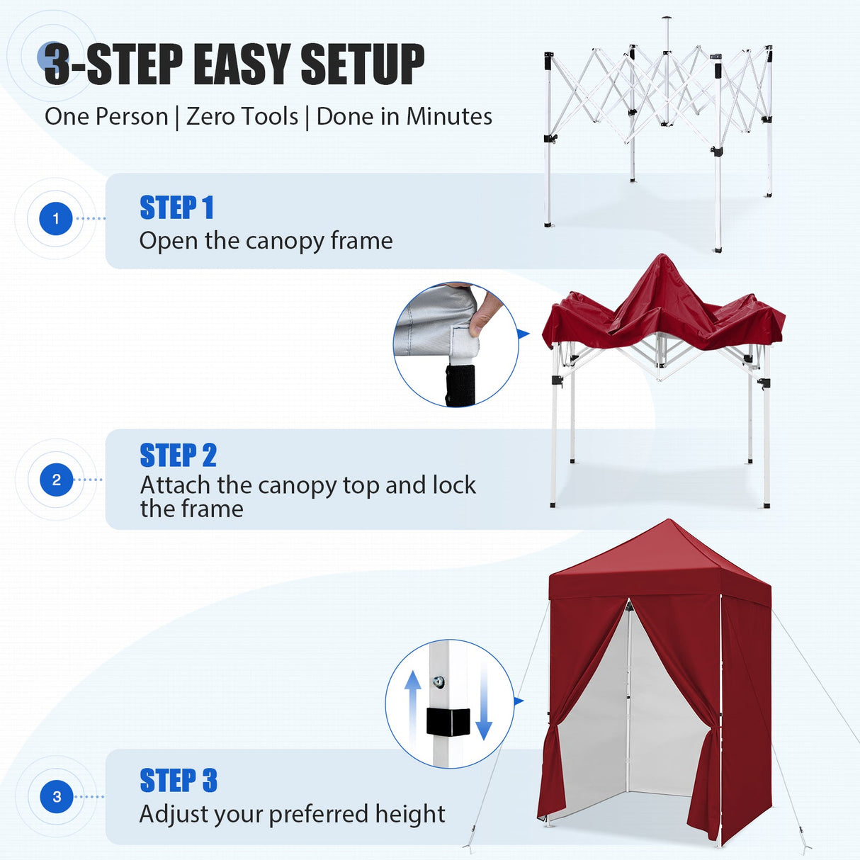 5x5 Instant Canopy with 4-Side Wall Panels - Eagle Peak®