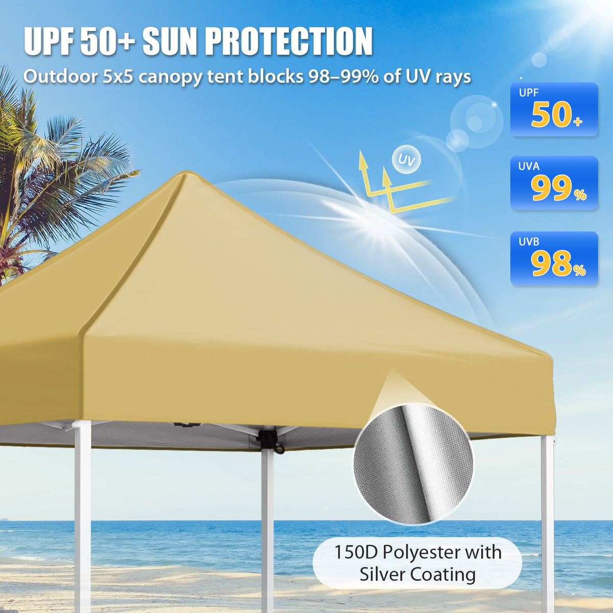 5x5 Pop Up Canopy Tent - Eagle Peak®