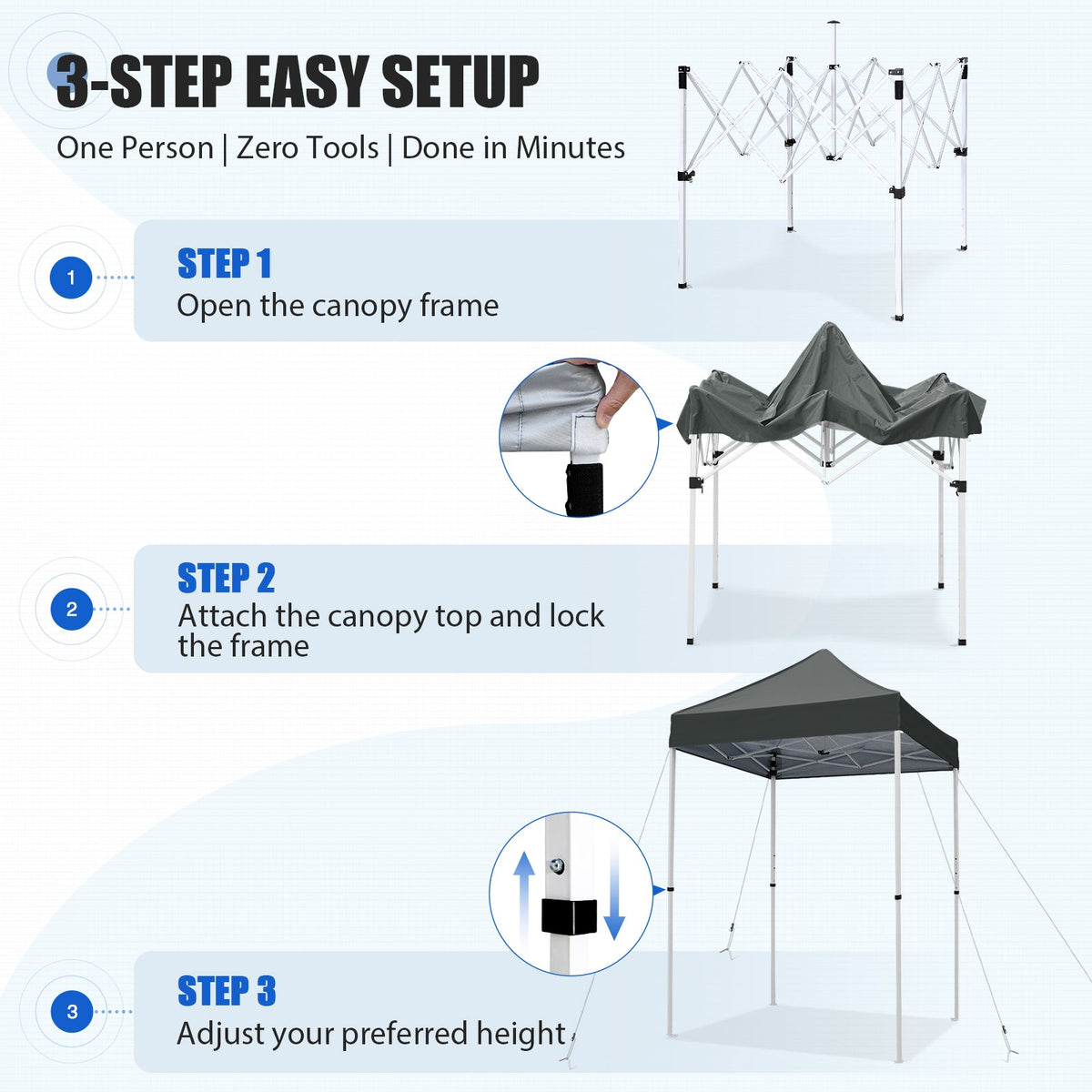 5x5 Pop Up Canopy Tent - Eagle Peak®