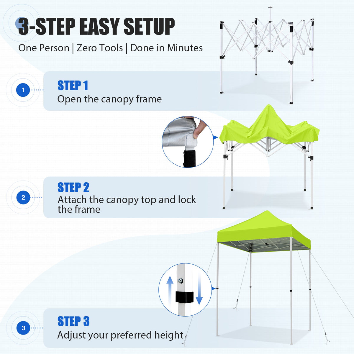 5x5 Pop Up Canopy Tent - Eagle Peak®