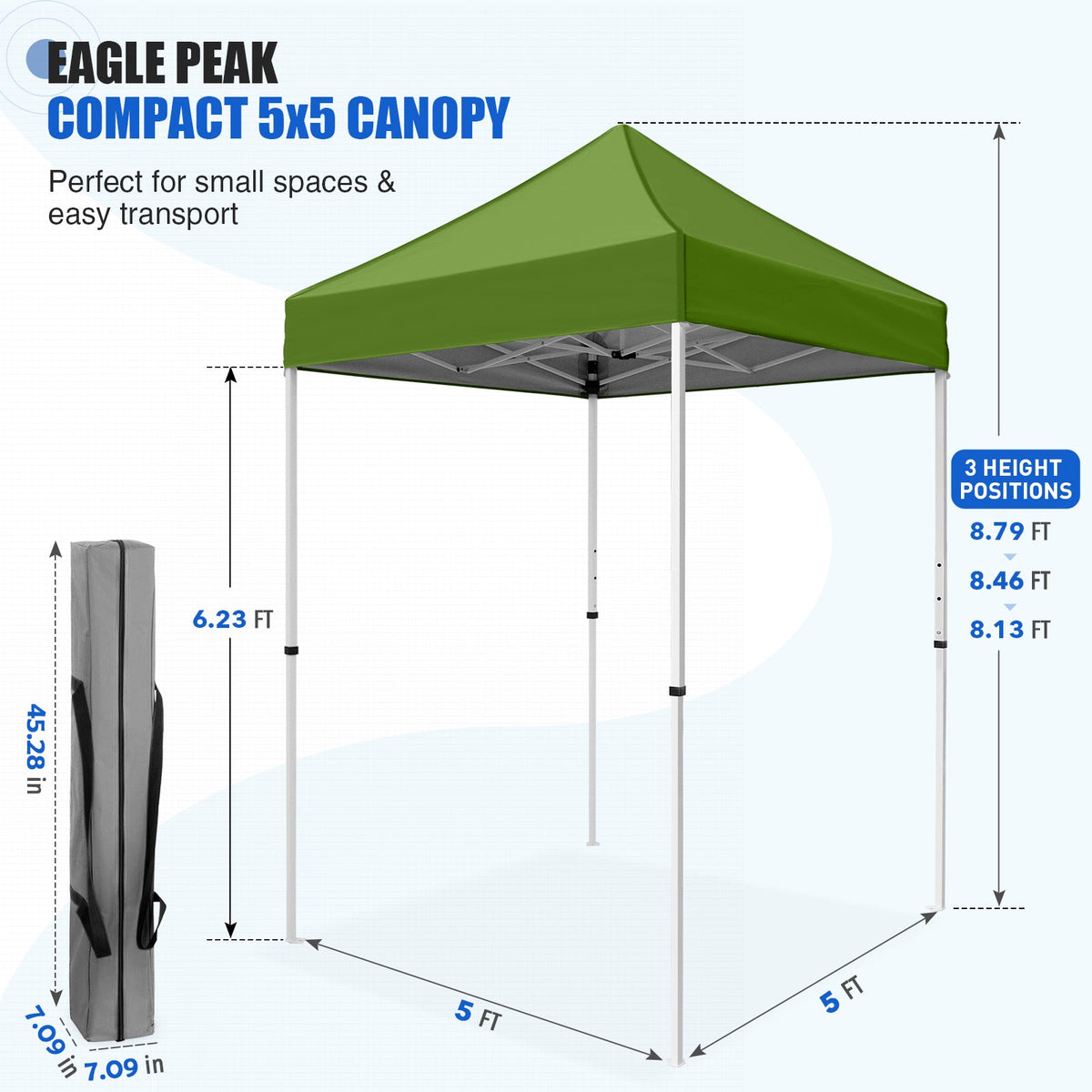5x5 Pop Up Canopy Tent - Eagle Peak®