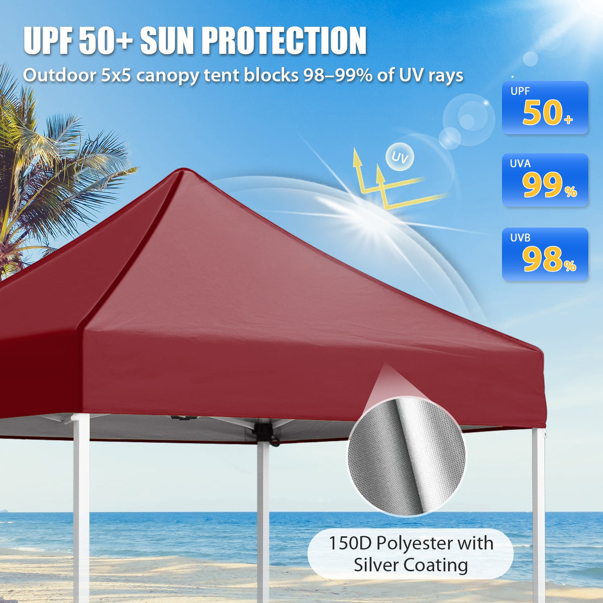 5x5 Pop Up Canopy Tent - Eagle Peak®