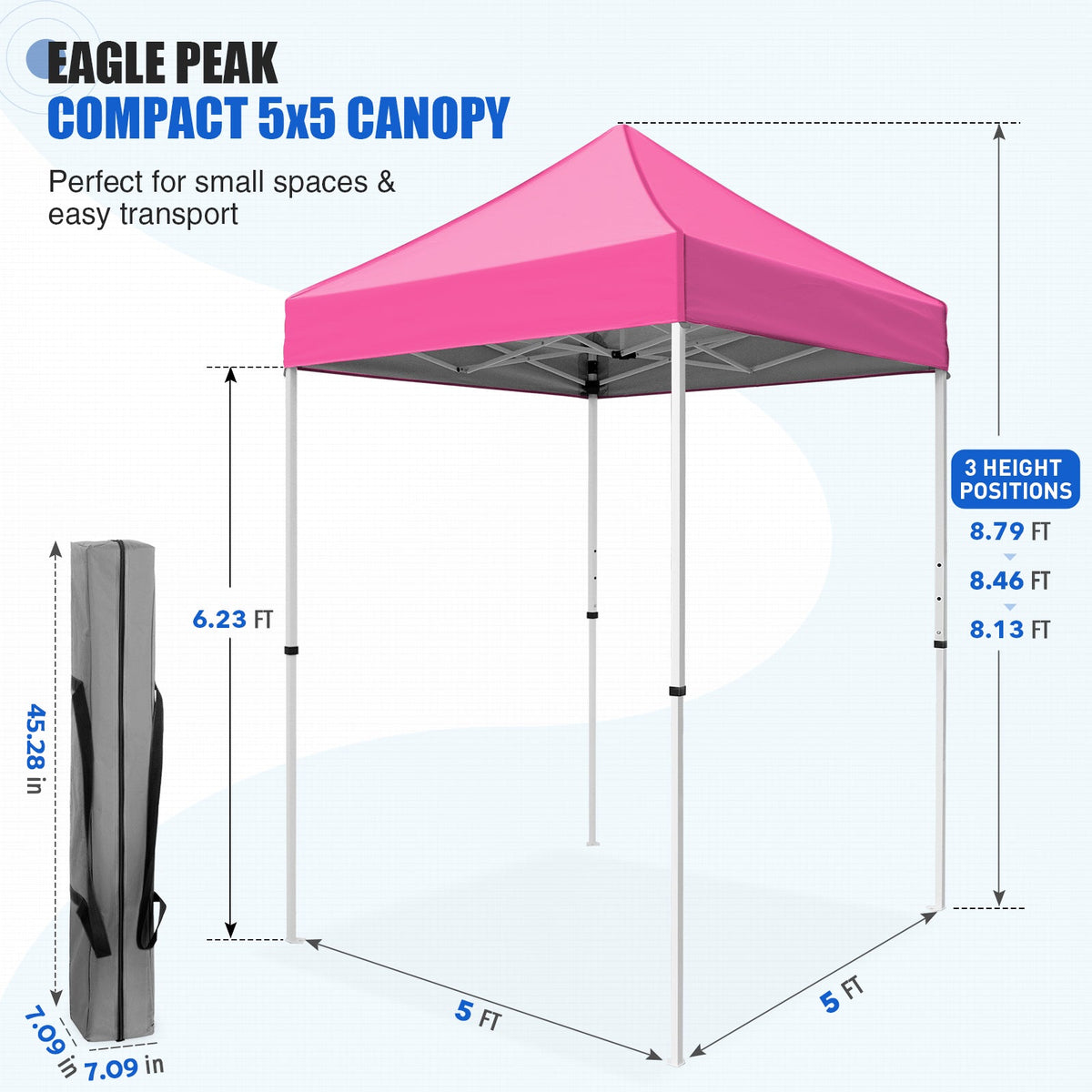 5x5 Pop Up Canopy Tent - Eagle Peak®