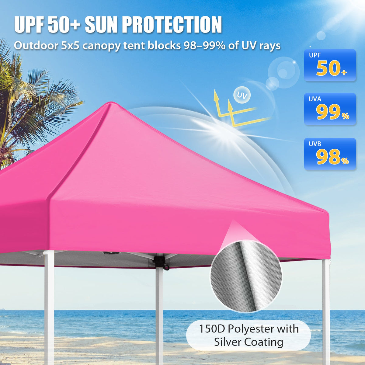 5x5 Pop Up Canopy Tent - Eagle Peak®