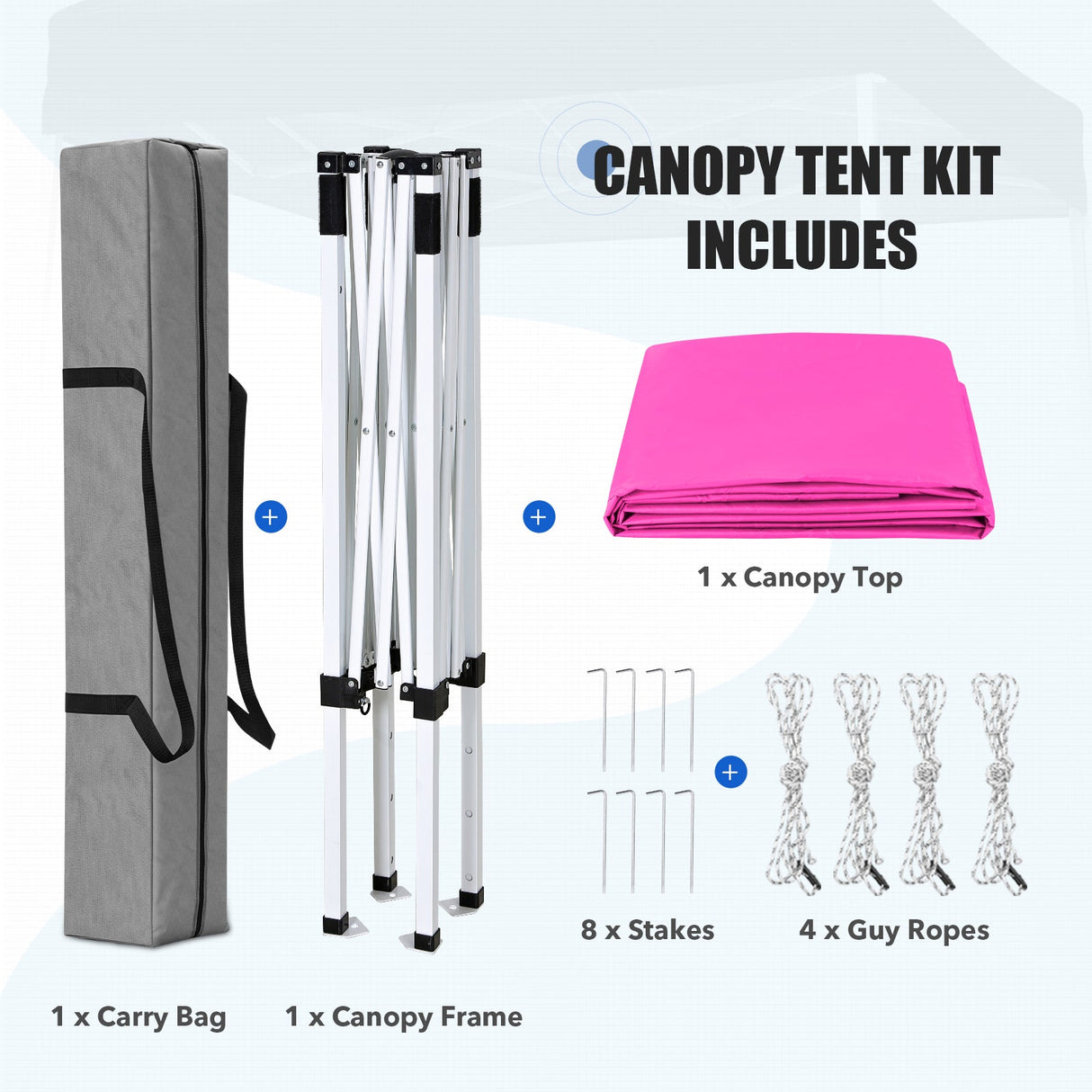 5x5 Pop Up Canopy Tent Instant Straight Leg Outdoor Canopy Easy Set-up - Eagle Peak®