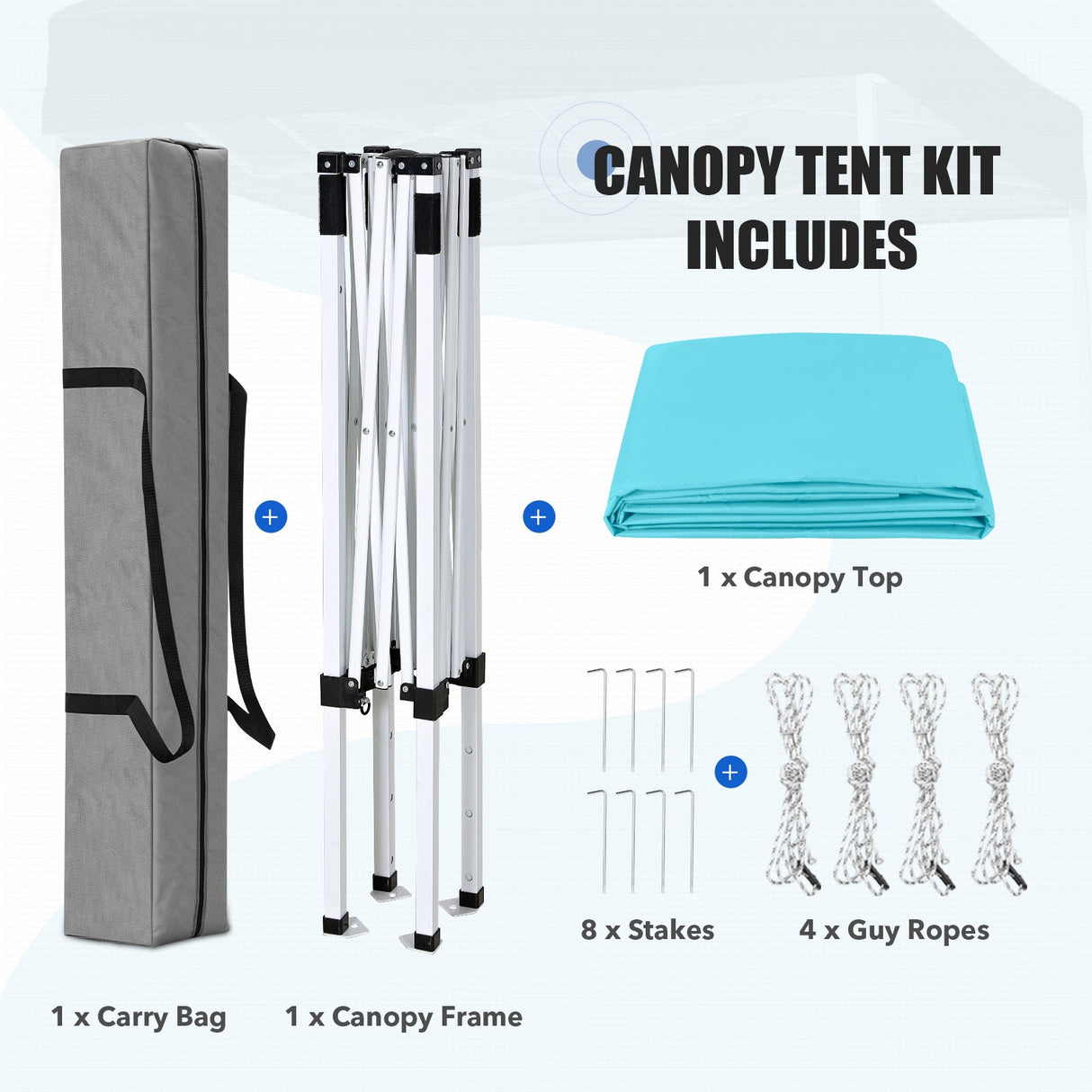 5x5 Pop Up Canopy Tent Instant Straight Leg Outdoor Canopy Easy Set-up - Eagle Peak®