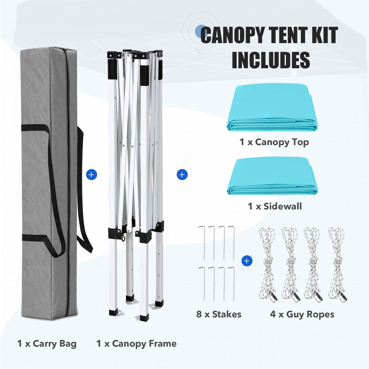 5x5 Pop Up Canopy Tent with 1 Removable Sidewall - Eagle Peak®