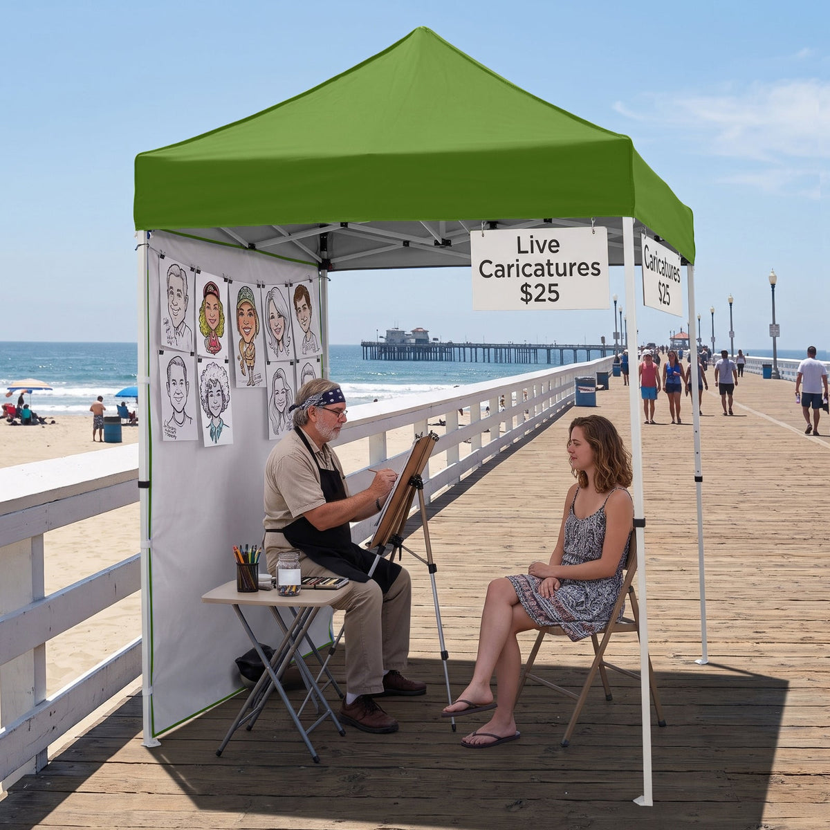 5x5 Pop Up Canopy Tent with 1 Removable Sidewall - Eagle Peak®
