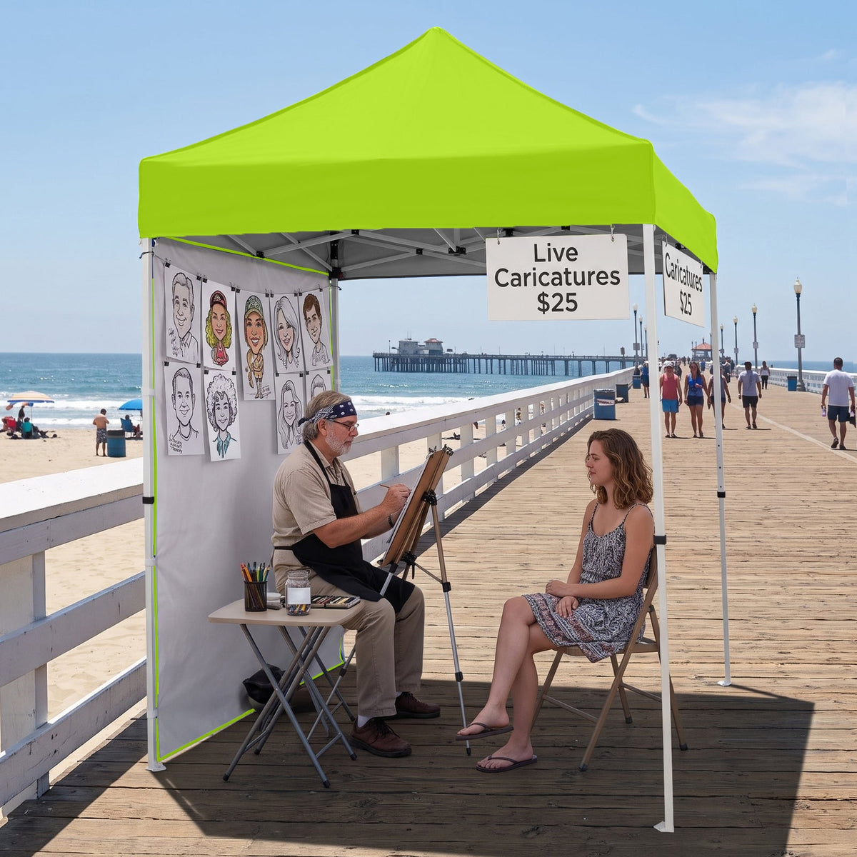 5x5 Pop Up Canopy Tent with 1 Removable Sidewall - Eagle Peak®