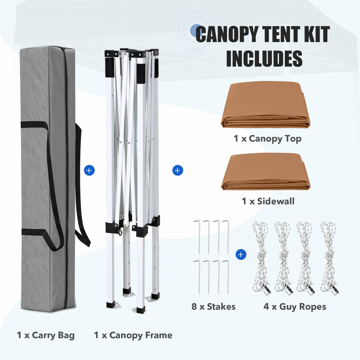 5x5 Pop Up Canopy Tent with 1 Removable Sidewall - Eagle Peak®