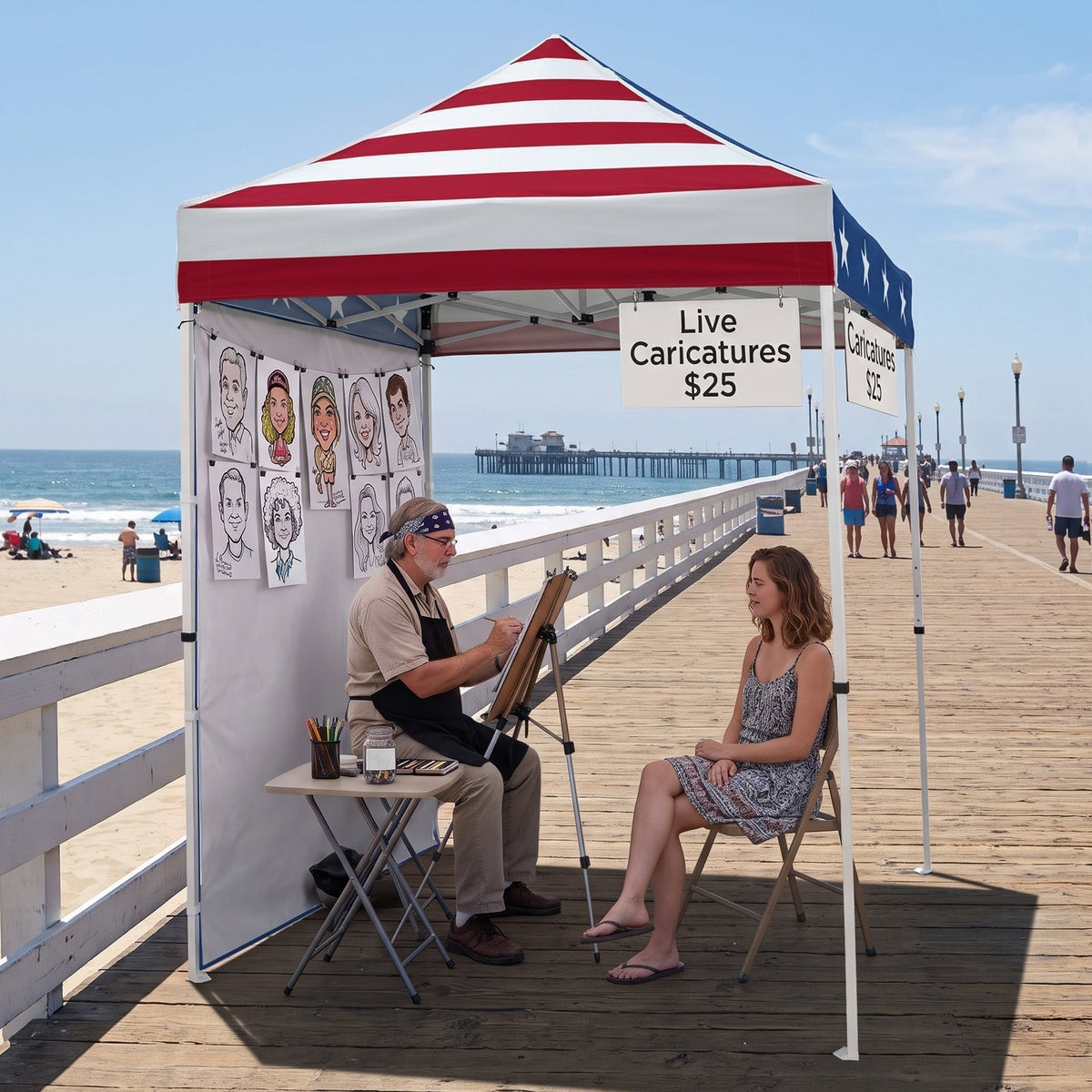 5x5 Pop Up Canopy Tent with 1 Removable Sidewall - Eagle Peak®