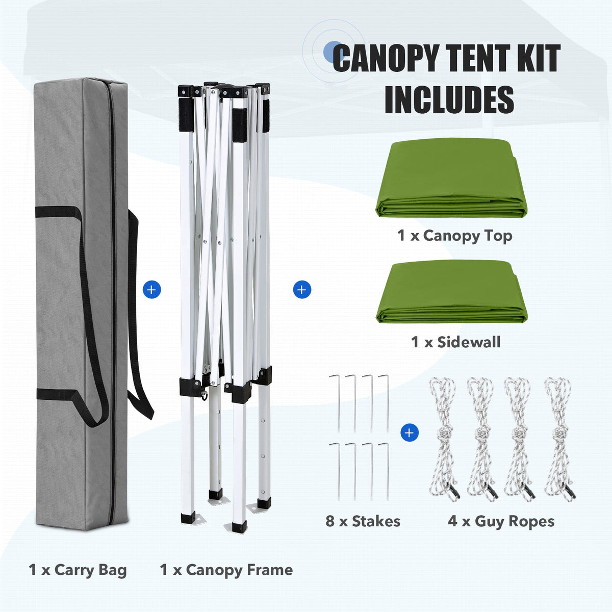 5x5 Pop Up Canopy Tent with 1 Removable Sidewall - Eagle Peak®