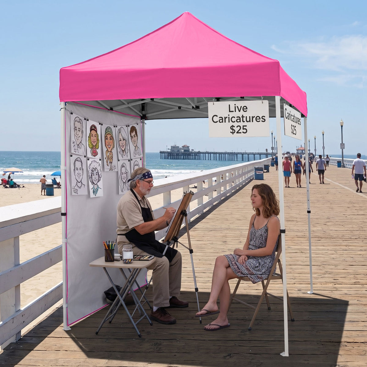 5x5 Pop Up Canopy Tent with 1 Removable Sidewall - Eagle Peak®