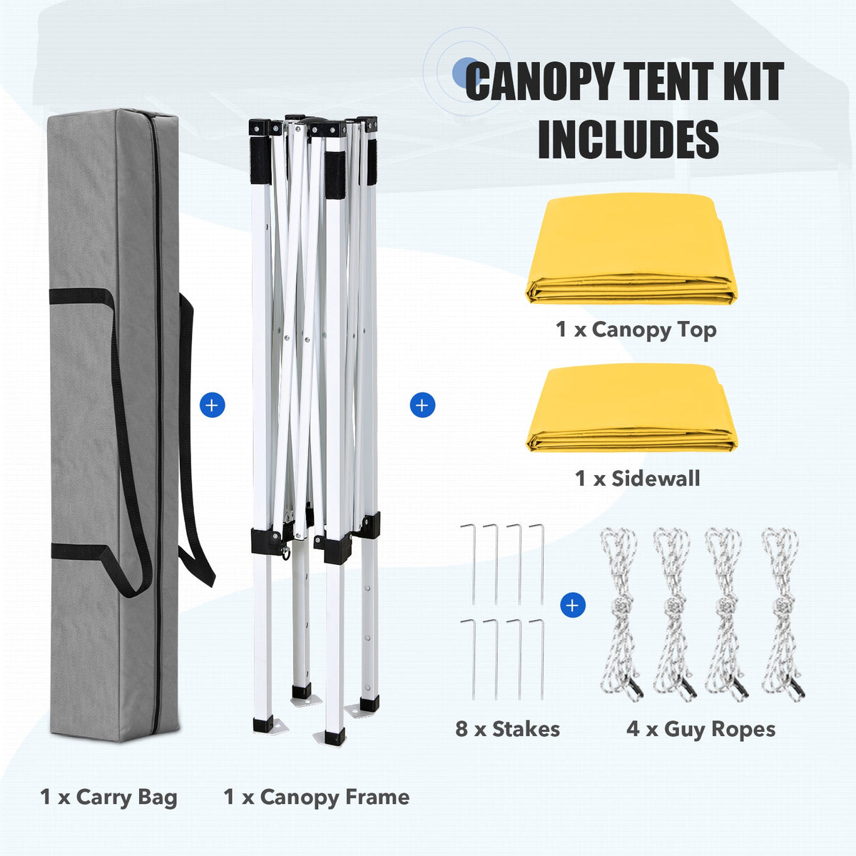 5x5 Pop Up Canopy Tent with 1 Removable Sidewall - Eagle Peak®