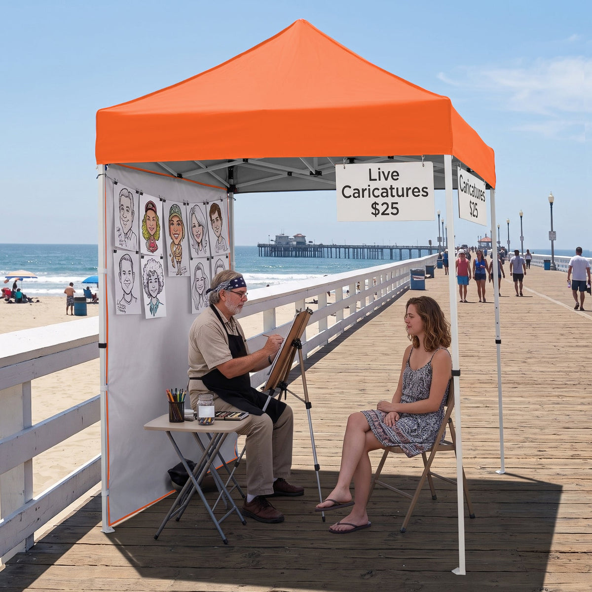 5x5 Pop Up Canopy Tent with 1 Removable Sidewall - Eagle Peak®