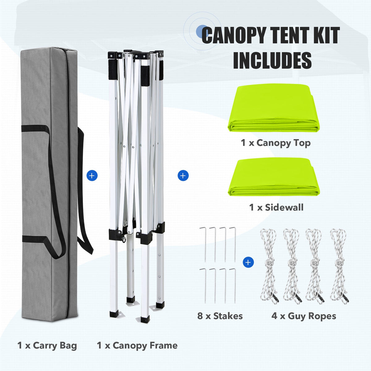 5x5 Pop Up Canopy Tent with 1 Removable Sidewall - Eagle Peak®