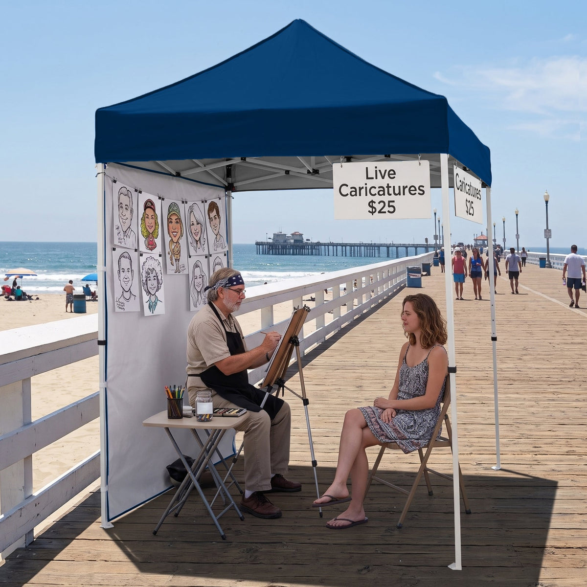 5x5 Pop Up Canopy Tent with 1 Removable Sidewall - Eagle Peak®