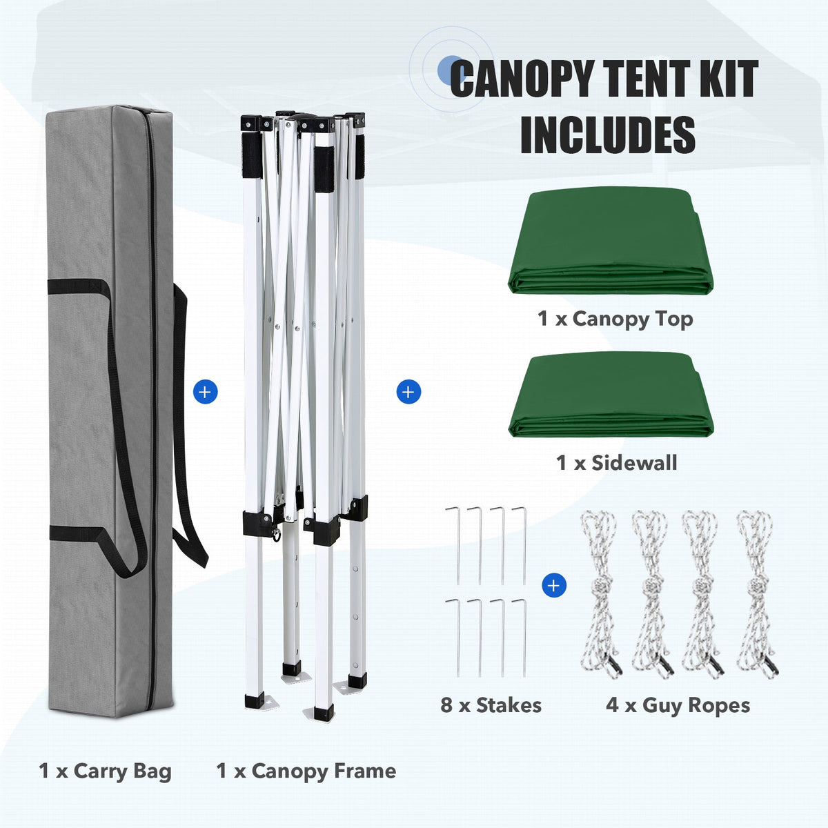5x5 Pop Up Canopy Tent with 1 Removable Sidewall - Eagle Peak®