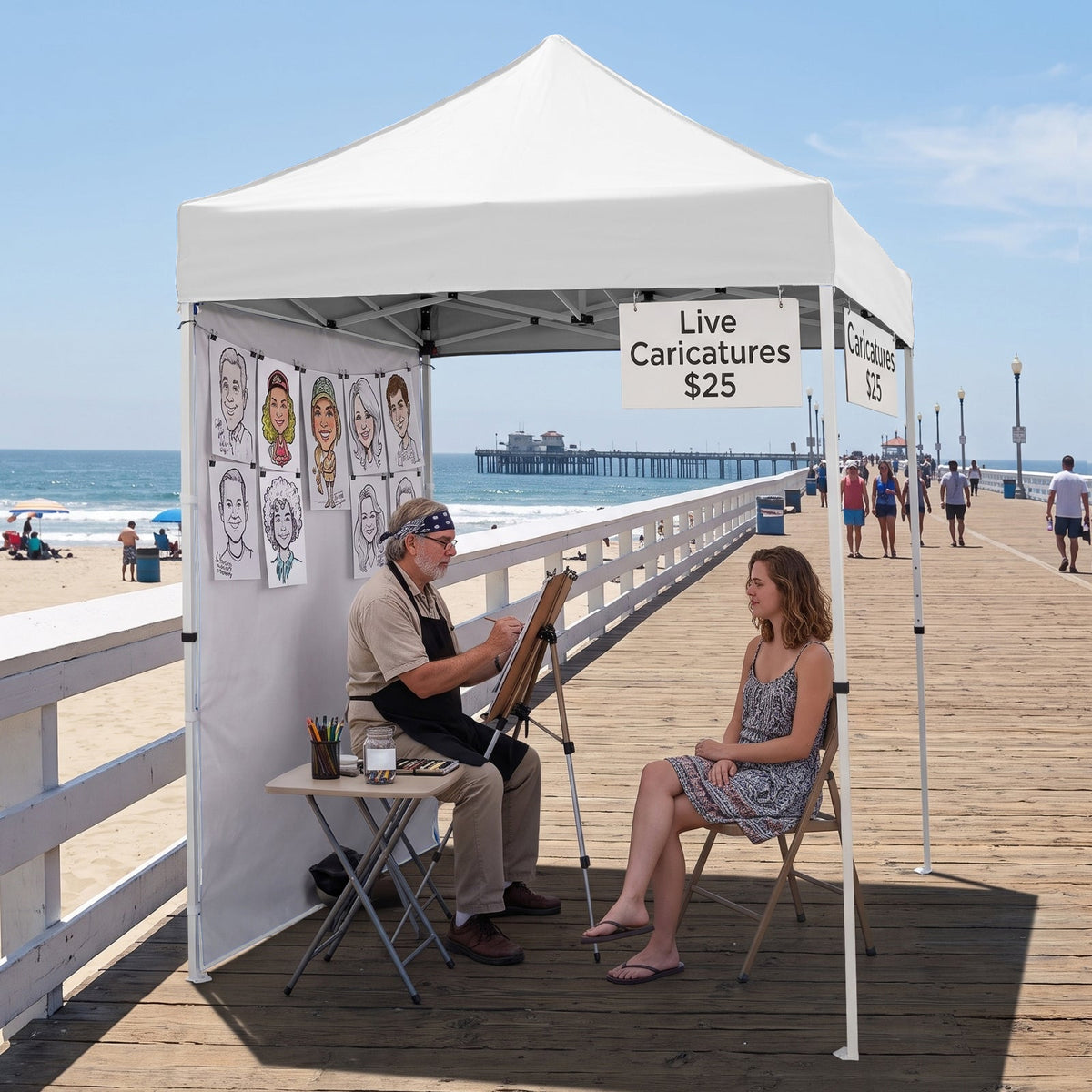 5x5 Pop Up Canopy Tent with 1 Removable Sidewall - Eagle Peak®
