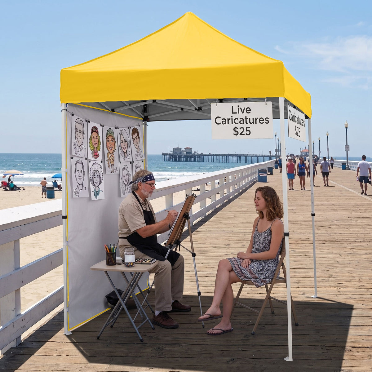 5x5 Pop Up Canopy Tent with 1 Removable Sidewall - Eagle Peak®