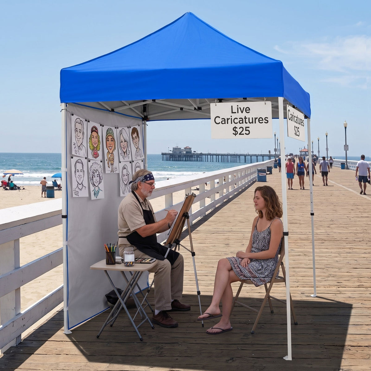 5x5 Pop Up Canopy Tent with 1 Removable Sidewall - Eagle Peak®