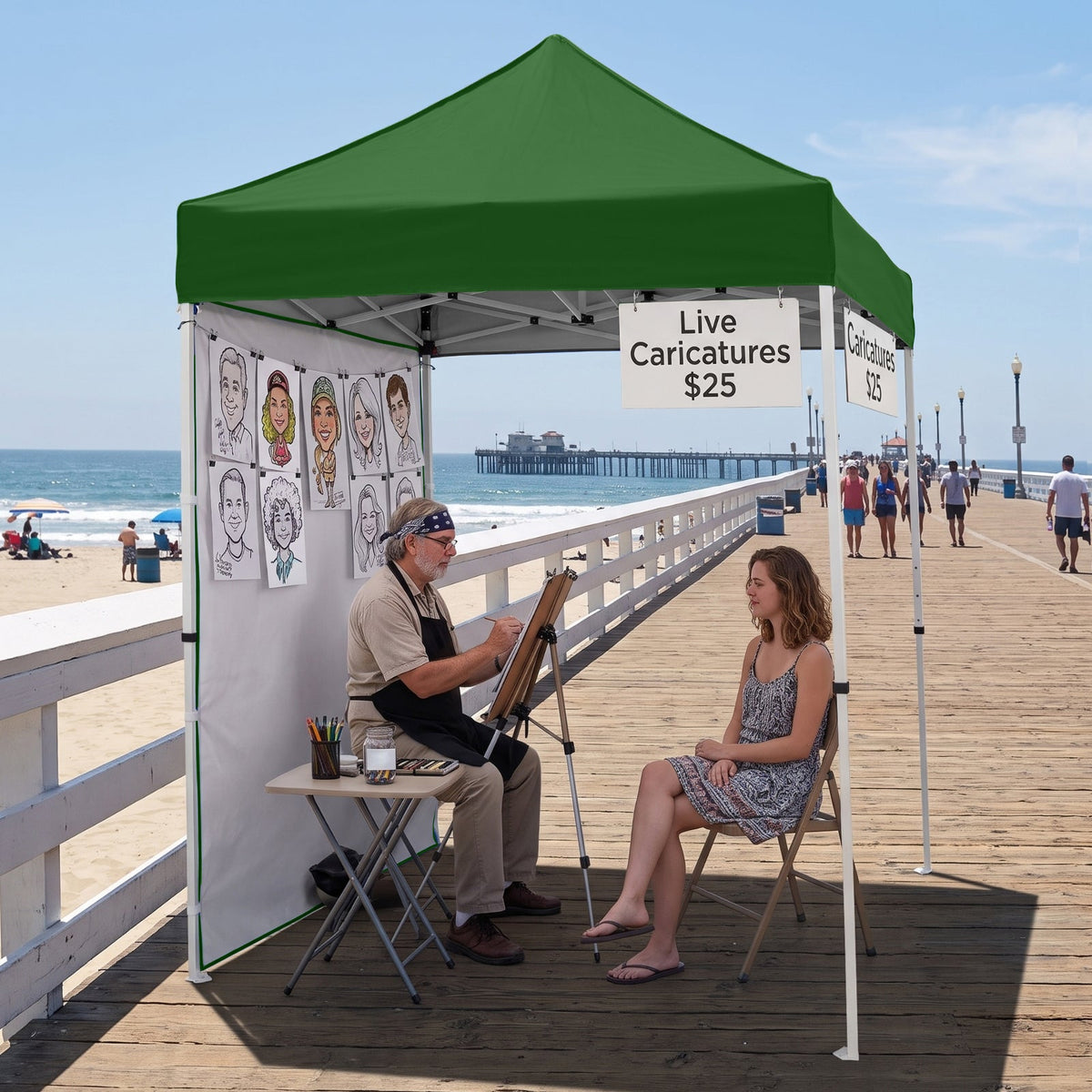 5x5 Pop Up Canopy Tent with 1 Removable Sidewall - Eagle Peak®