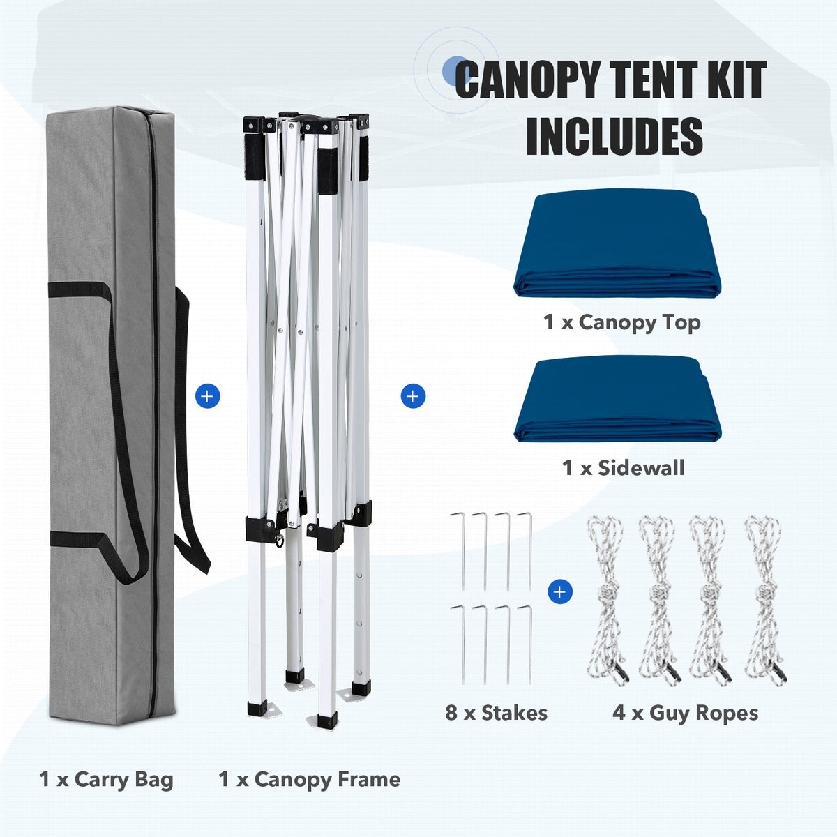 5x5 Pop Up Canopy Tent with 1 Removable Sidewall - Eagle Peak®