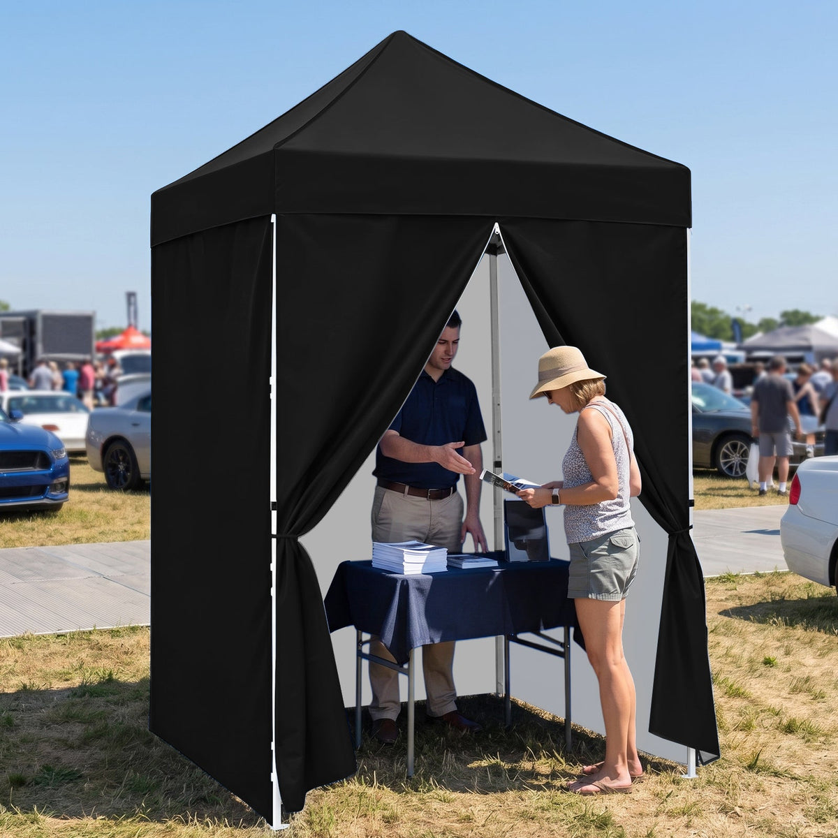 5x5 Pop Up Canopy Tent with 4 Removable Sidewalls - Eagle Peak®