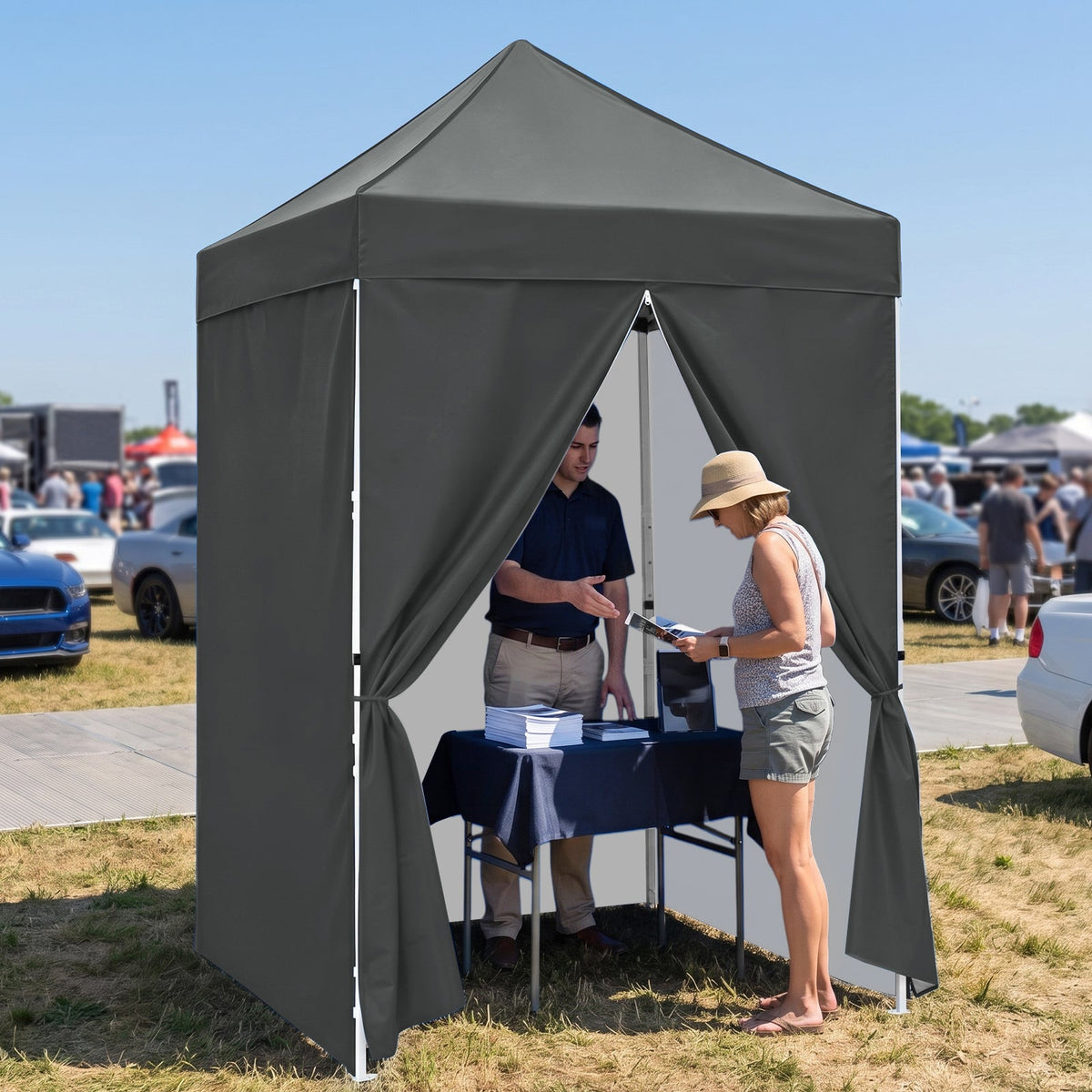 5x5 Pop Up Canopy Tent with 4 Removable Sidewalls - Eagle Peak®