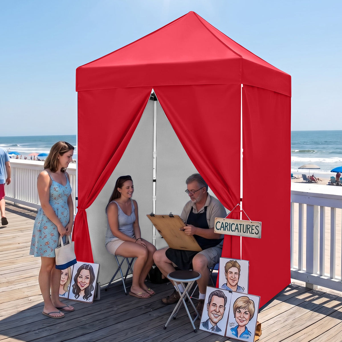 5x5 Pop Up Canopy Tent with 4 Removable Sidewalls - Eagle Peak®