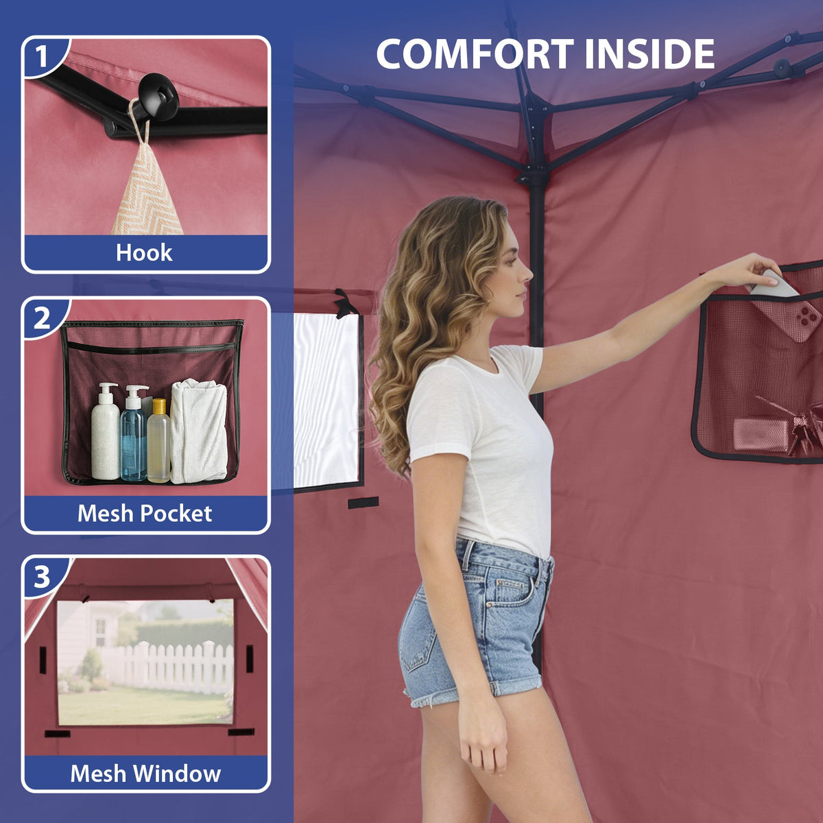 5x5 Pop Up Changing Tent, Portable Changing Room - Eagle Peak®
