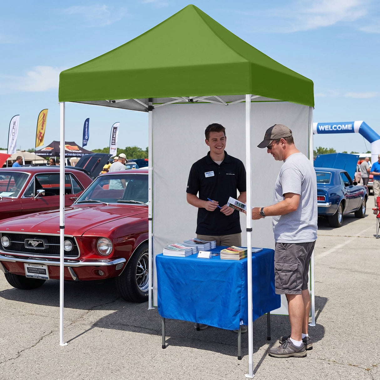 5x5 Straight Leg Pop Up Canopy Tent with One Removable Sunwall - Eagle Peak®