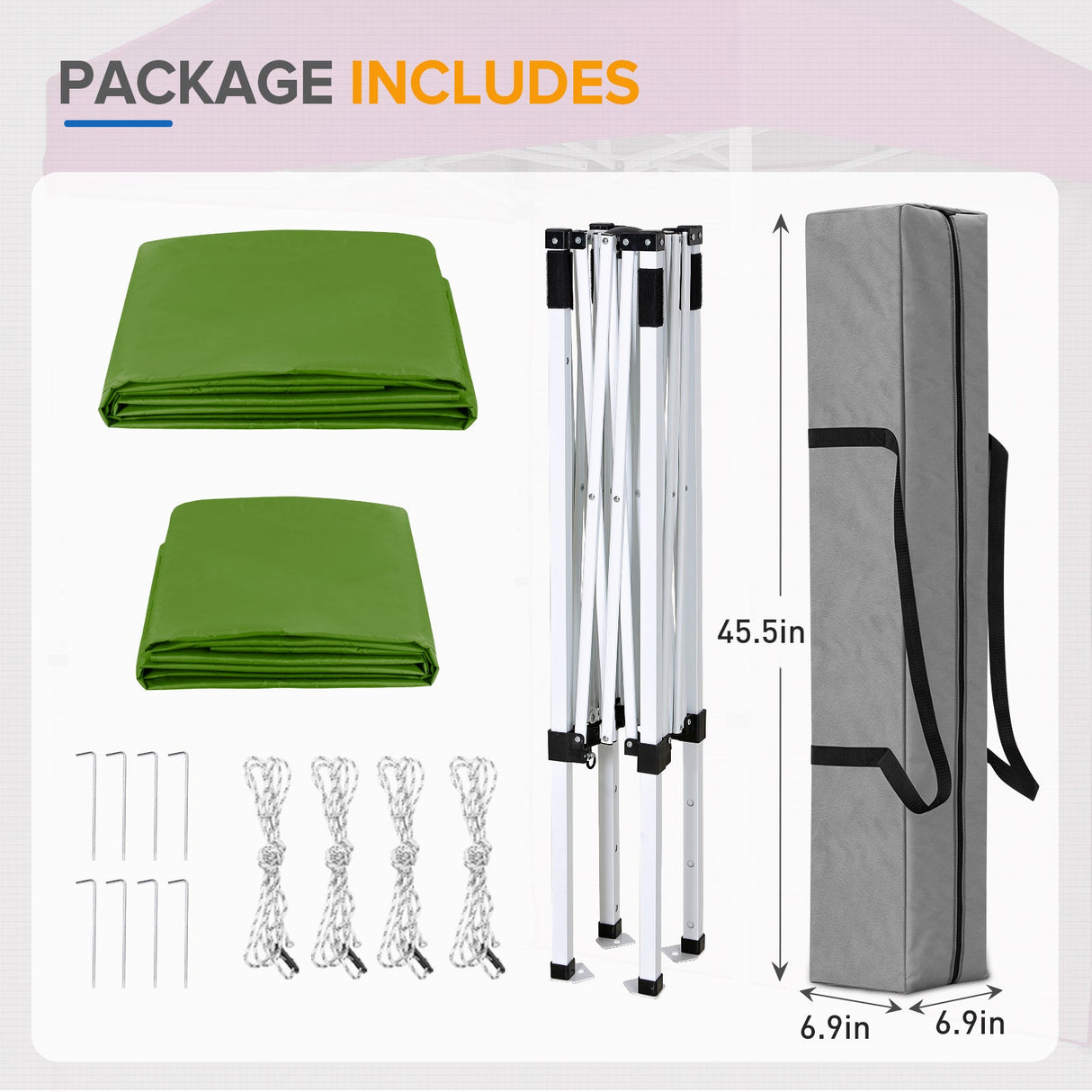 5x5 Straight Leg Pop Up Canopy Tent with One Removable Sunwall - Eagle Peak Custom Canopy Tent