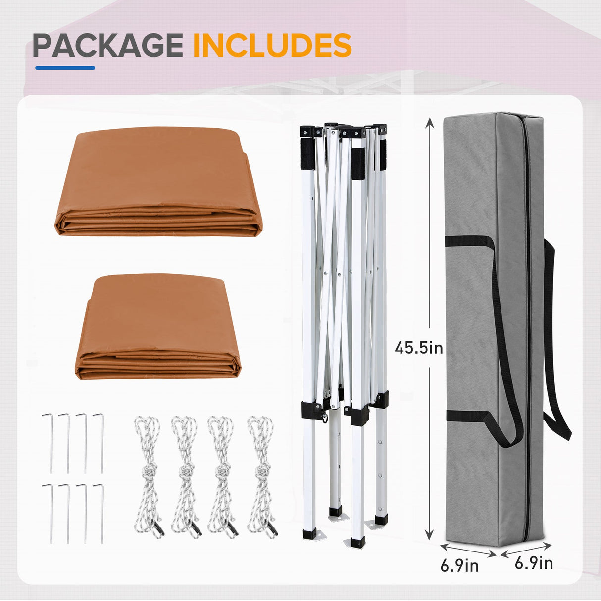 5x5 Straight Leg Pop Up Canopy Tent with One Removable Sunwall - Eagle Peak Custom Canopy Tent