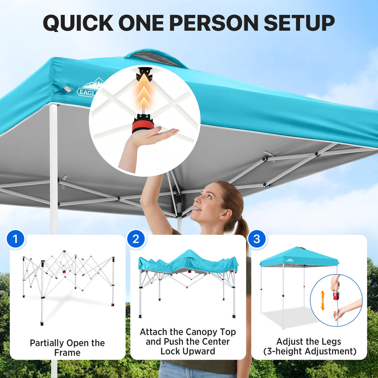 6.6x6.6 Pop Up Canopy Tent - Eagle Peak®