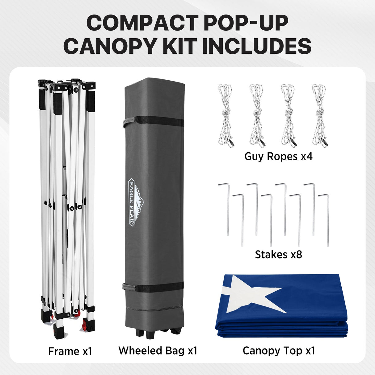 6.6x6.6 Pop Up Canopy Tent - Eagle Peak®
