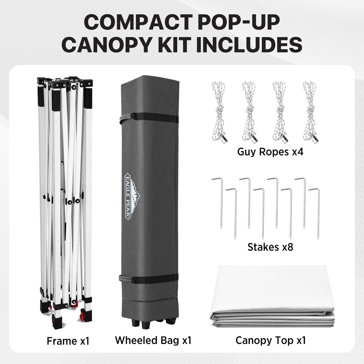 6.6x6.6 Pop Up Canopy Tent - Eagle Peak®