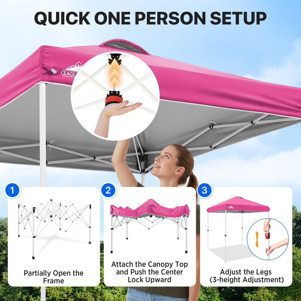 6.6x6.6 Pop Up Canopy Tent - Eagle Peak®
