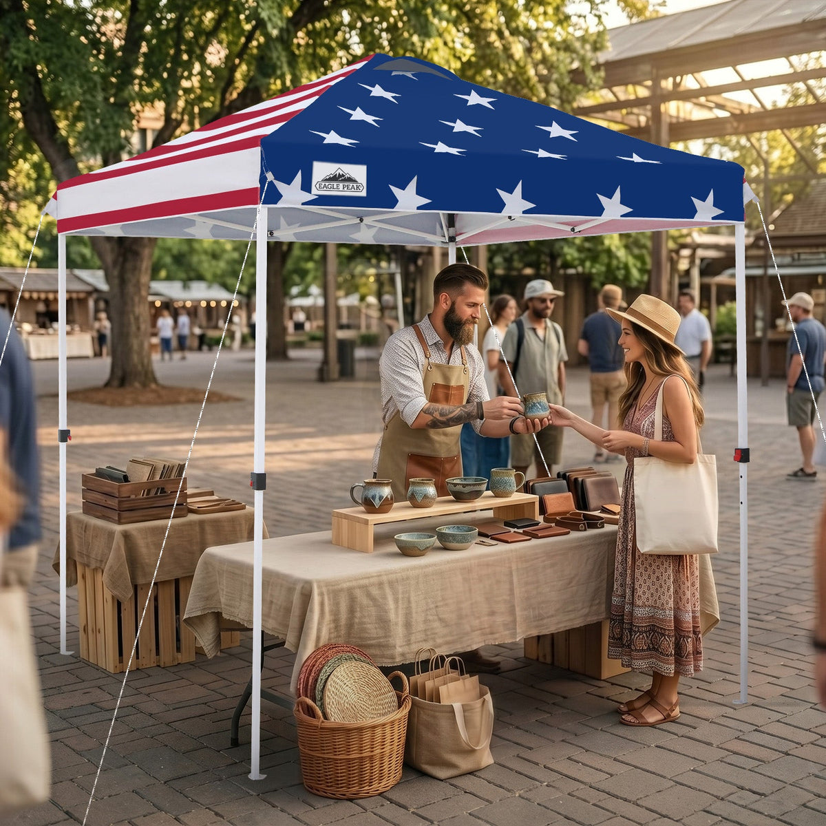 6.6x6.6 Pop Up Canopy Tent Easy Up Canopy Outdoor - Eagle Peak®