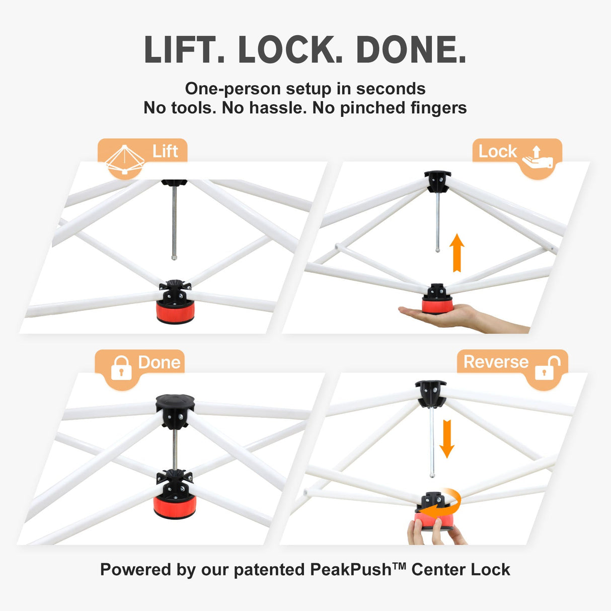 6.6x6.6 Pop Up Canopy Tent with 1 Sidewall - Eagle Peak®