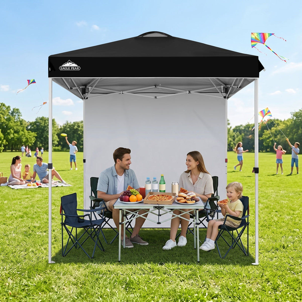 6.6x6.6 Pop Up Canopy Tent with 1 Sidewall - Eagle Peak®