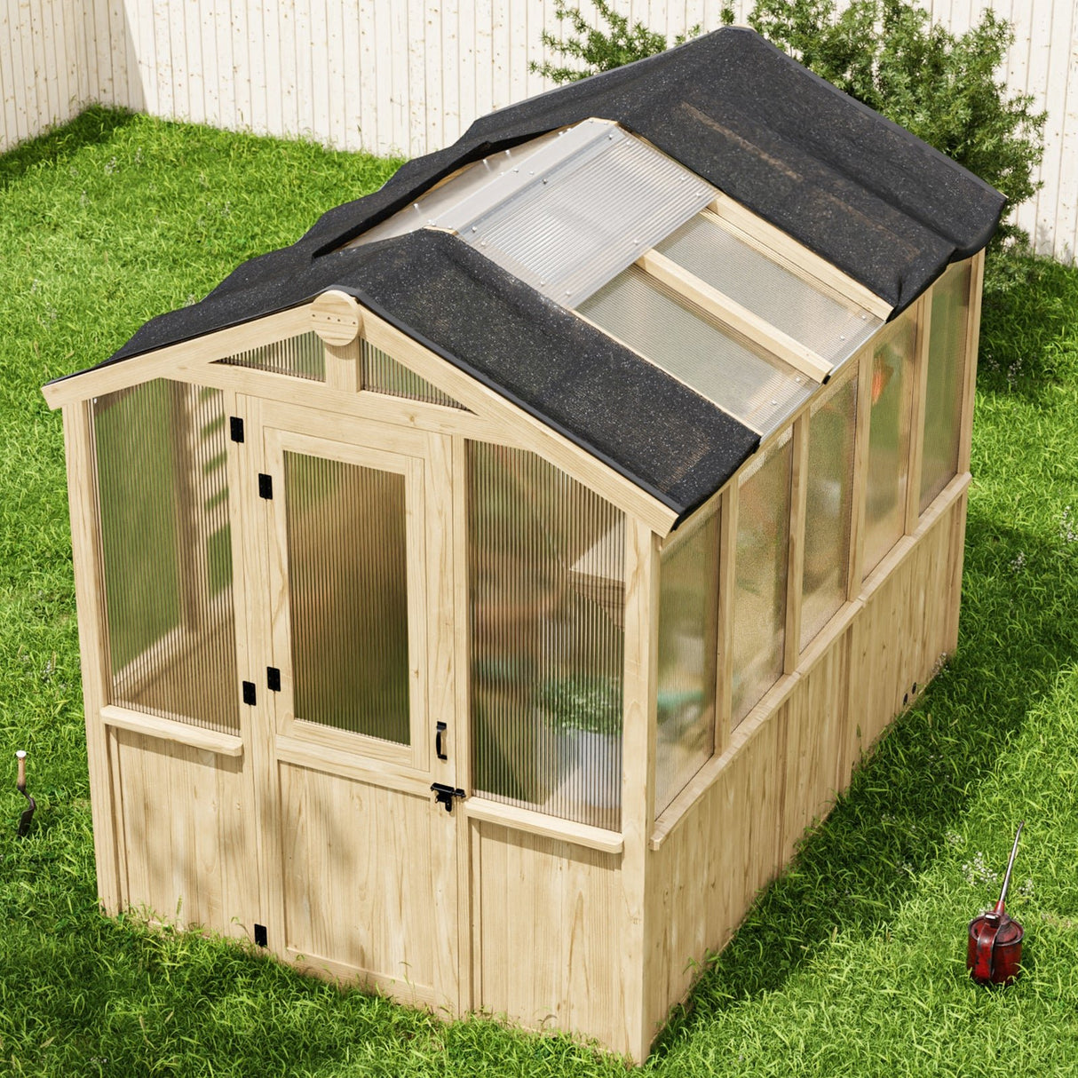 6.7x6x7.7 ft / 6.7x7.8x7.7 ft/ 6.7x9.7x7.7 ft Wood Greenhouse - Eagle Peak Custom Canopy Tent