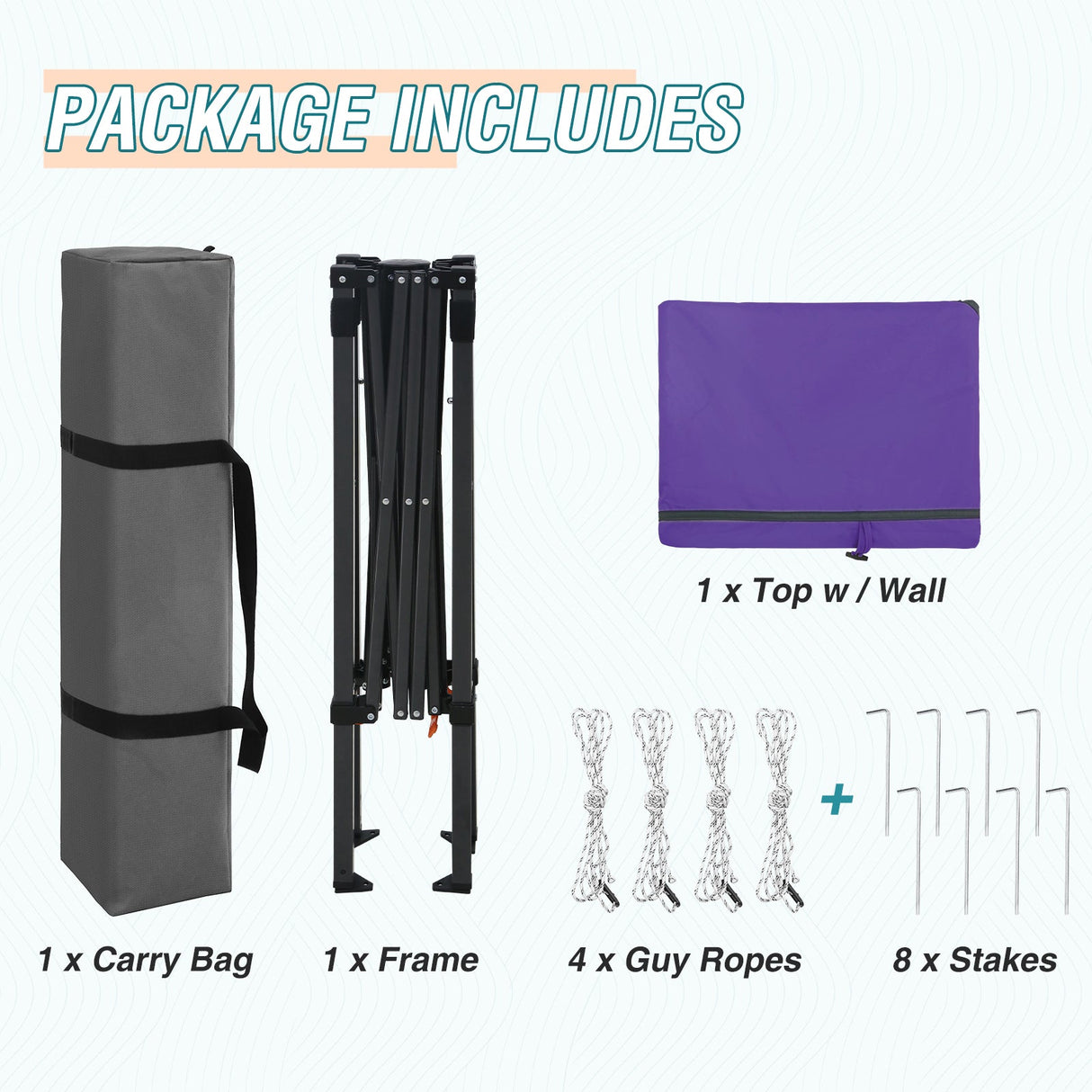 6x4 ft Instant Pop Up Canopy with Adjustable Sun Wall - Eagle Peak Custom Canopy Tent