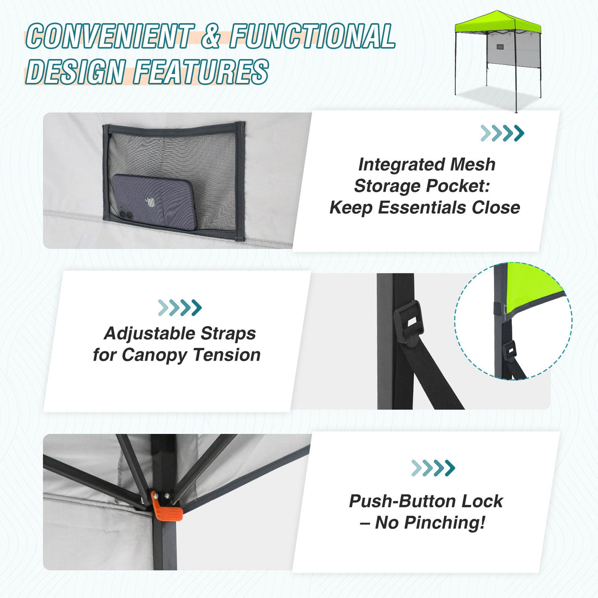 6x4 ft Instant Pop Up Canopy with Adjustable Sun Wall - Eagle Peak Custom Canopy Tent
