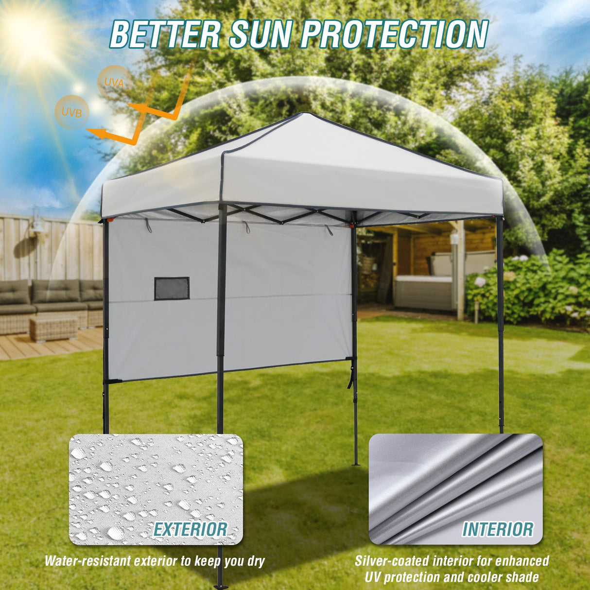 6x4 ft Instant Pop Up Canopy with Adjustable Sun Wall - Eagle Peak Custom Canopy Tent