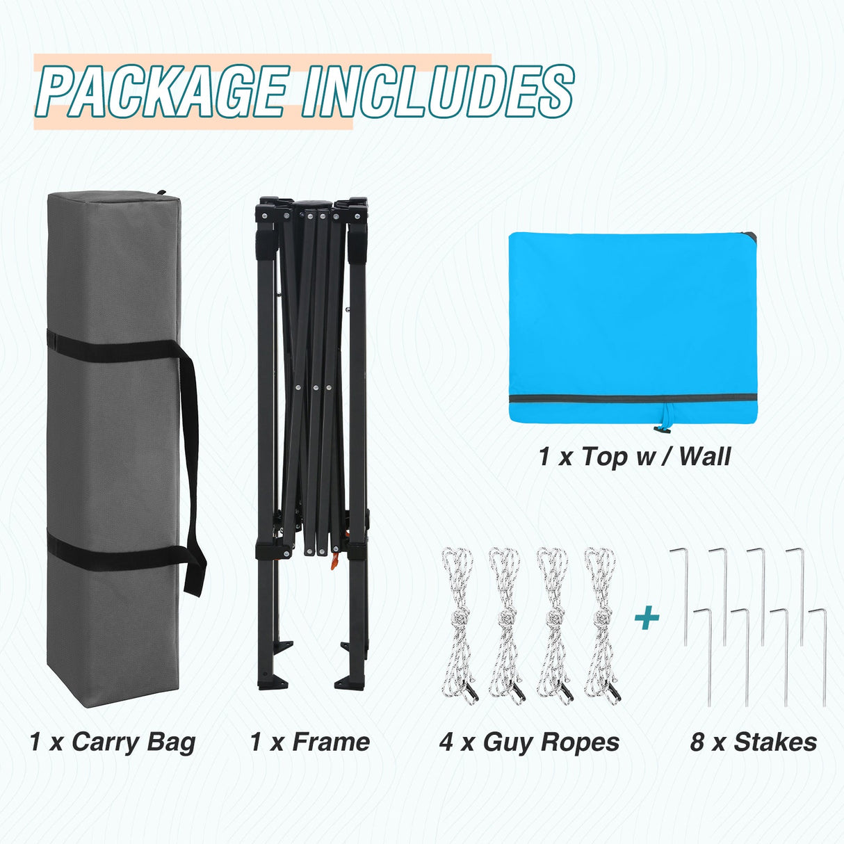 6x4 ft Instant Pop Up Canopy with Adjustable Sun Wall - Eagle Peak Custom Canopy Tent