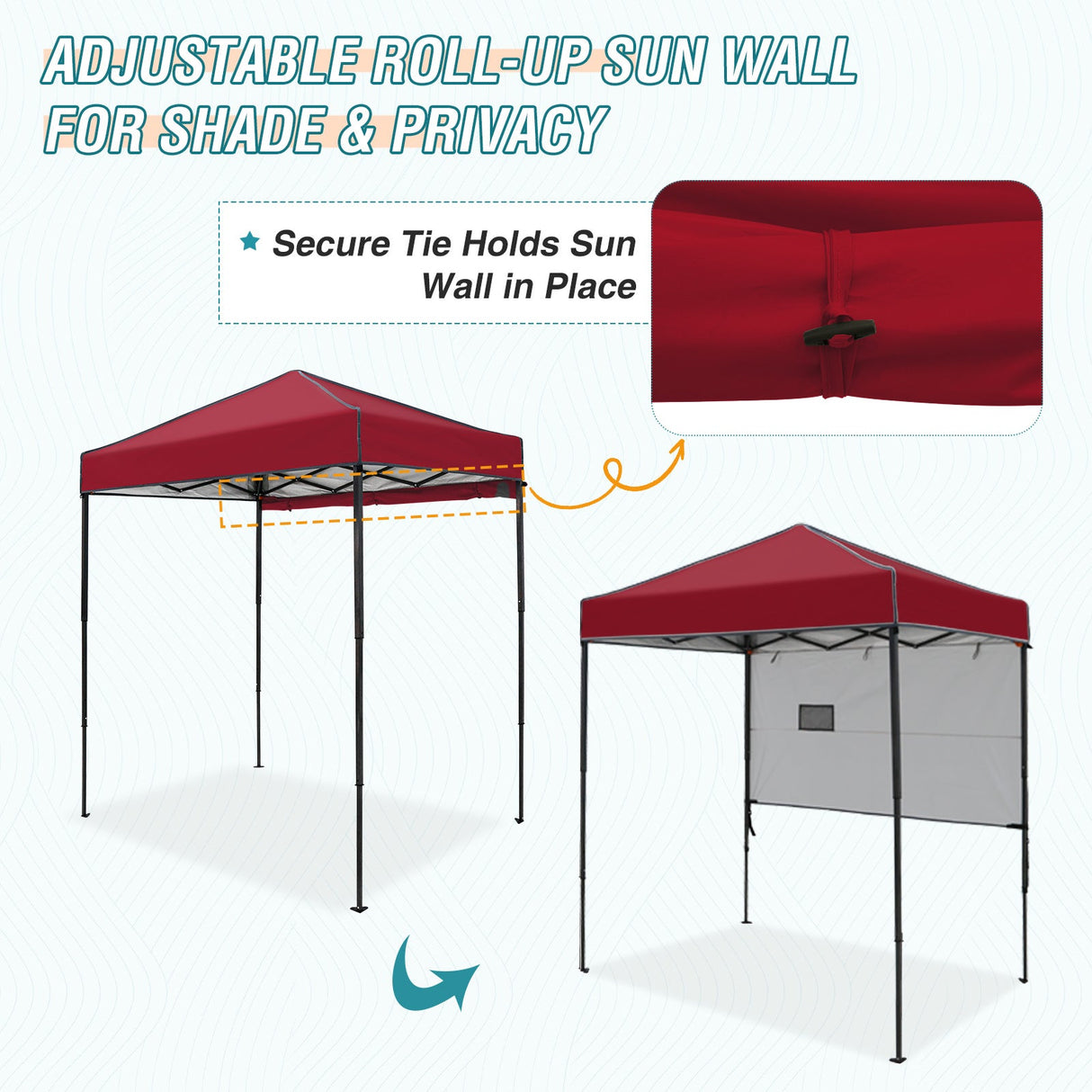 6x4 ft Instant Pop Up Canopy with Adjustable Sun Wall - Eagle Peak Custom Canopy Tent