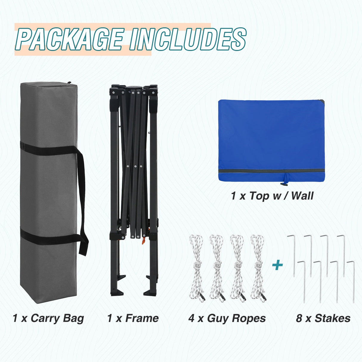 6x4 ft Instant Pop Up Canopy with Adjustable Sun Wall - Eagle Peak Custom Canopy Tent