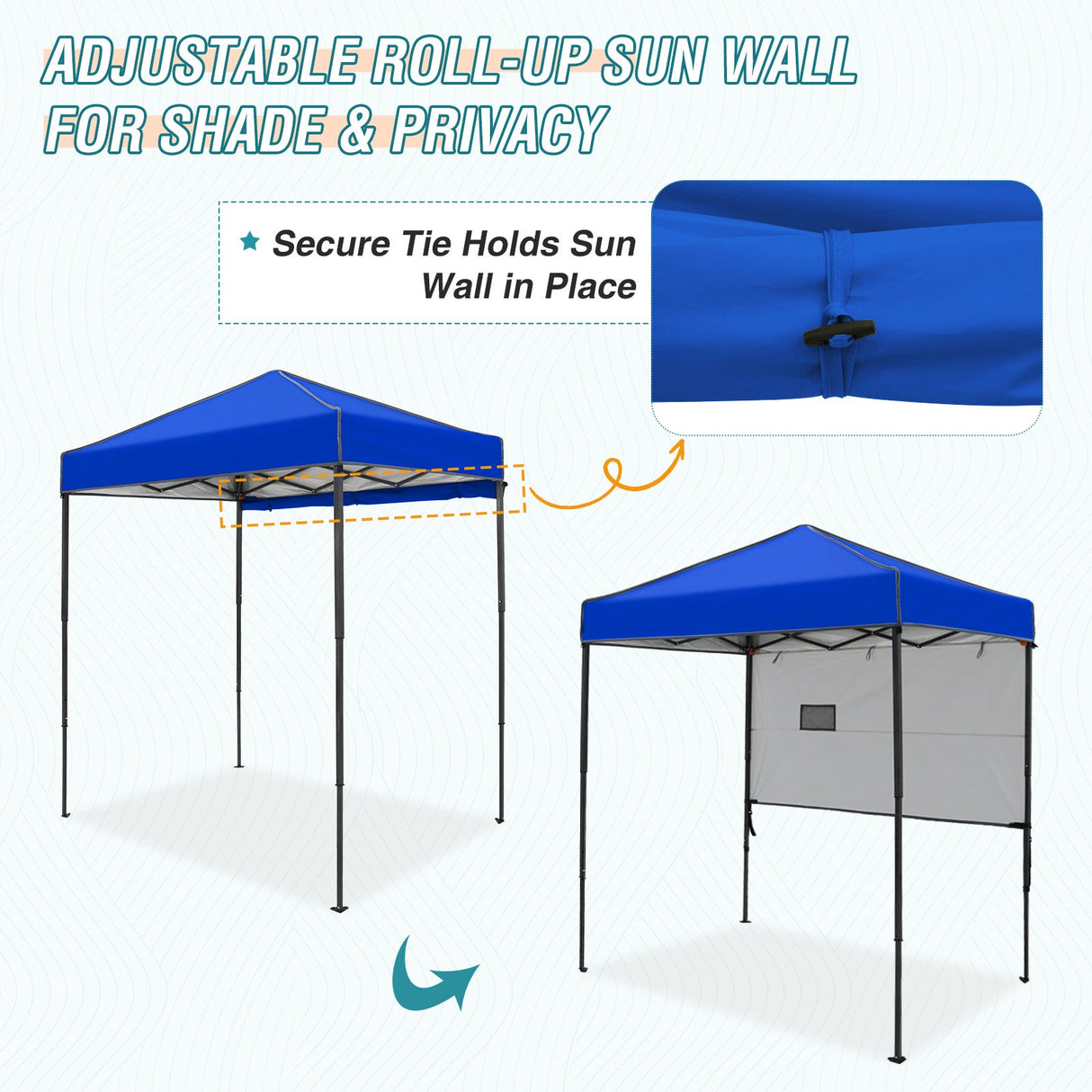 6x4 ft Instant Pop Up Canopy with Adjustable Sun Wall - Eagle Peak Custom Canopy Tent