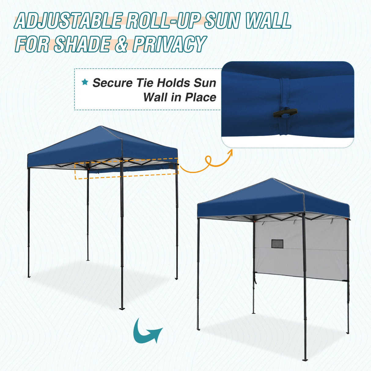 6x4 ft Instant Pop Up Canopy with Adjustable Sun Wall - Eagle Peak Custom Canopy Tent